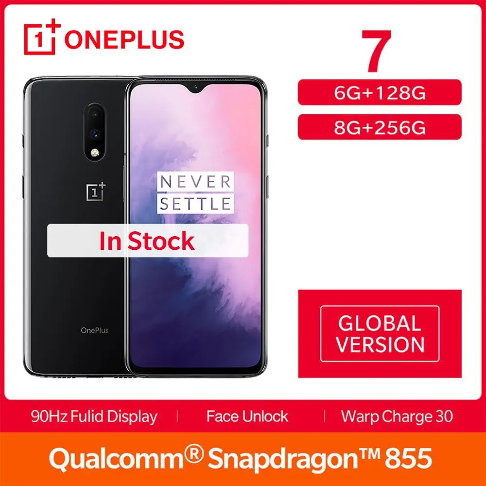 В наличии глобальная версия смартфона OnePlus 7 6/8 ГБ ОЗУ 128/256 Гб ПЗУ AMOLED дисплей 6 41