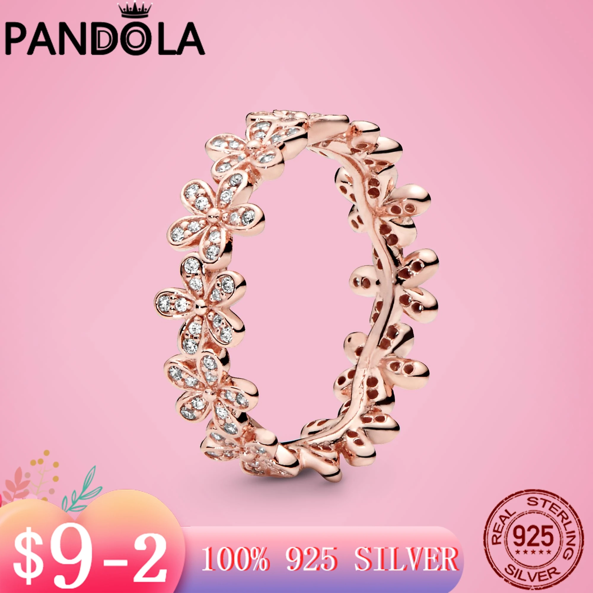 

Женское кольцо из серебра 925 пробы с цветком Маргаритки