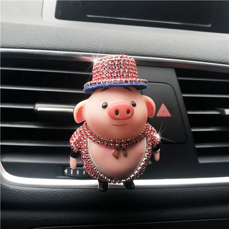 Изысканный женский освежитель для автомобиля милая Алмазная кукла в виде свиньи