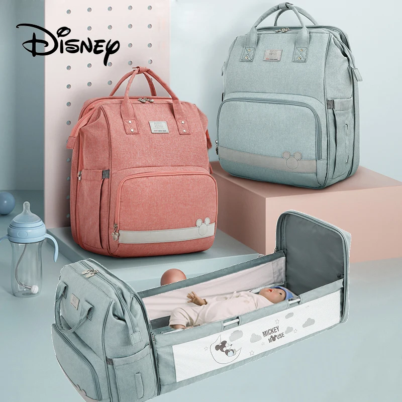 Disney Baby Diaper Bags Organizer Mommy Baby Bag Fashion Dual-use Bed Bag Diaper Bag Backpack Waterproof Travel Stroller Bag