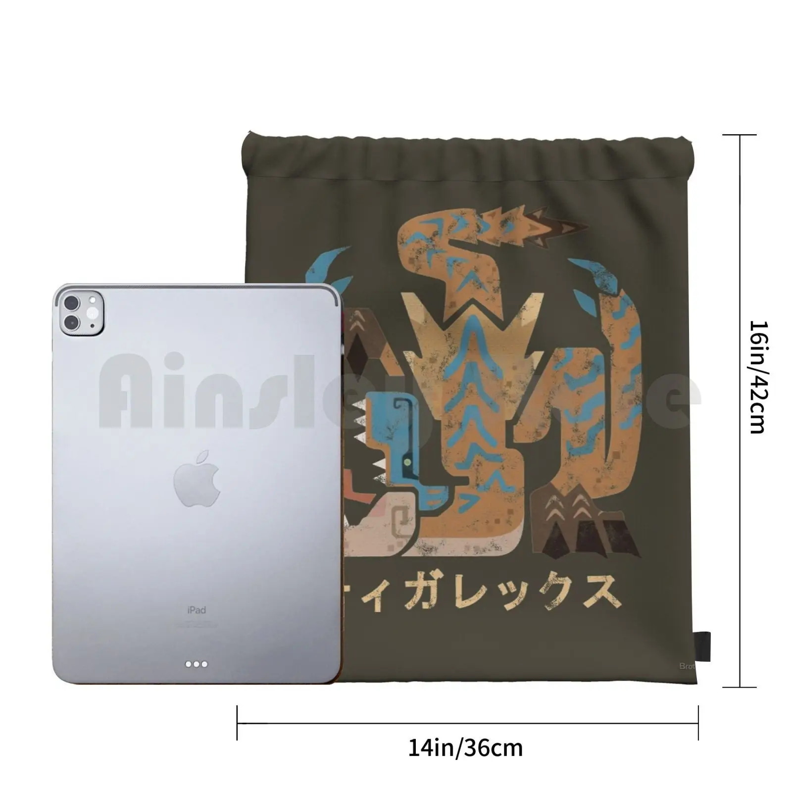 Monster Hunter World Iceborne Tigrex Kanji Icon рюкзак сумка с Кулиской Спортивная Сумка