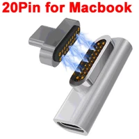 1set magnetic type c 3 1 usb c adapter 20pin notebook laptop pd charging converter for macbookhuaweixiaomi pc data accessories