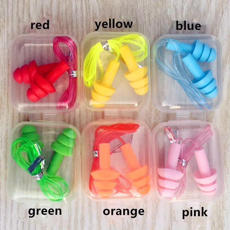 

1PC box-packed comfort earplugs noise reduction silicone Soft Ear Plugs PVC rope Earplugs Protective for Swimming for sleep