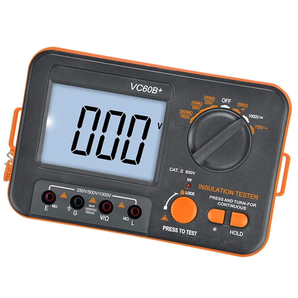 

VC60B+ Digital Insulation Resistance Tester VICI Megger MegOhm Meter 250V-1000V High Voltage And Short Circuit Input Alarm