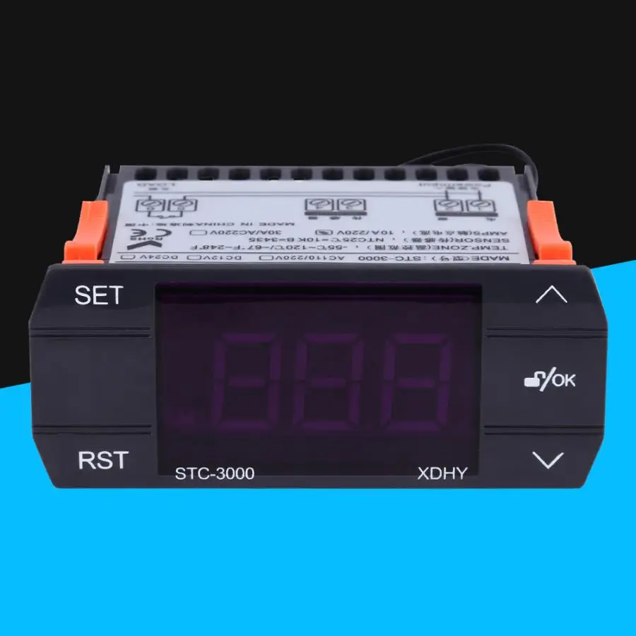 STC 3000 110V 220V сенсорный цифровой регулятор температуры термостат с датчиком (30A)