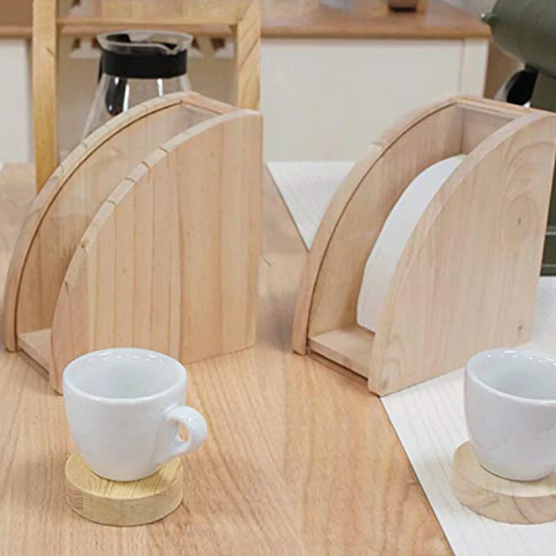 Coffee Filter Holder Paper Storage Container Dispenser Rack Shelf for Aeropress Chemex Hario V60 and Melitta Cone Filt |