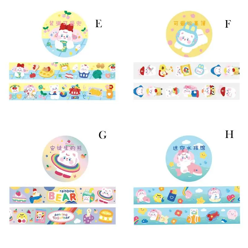 

Cute Cartoon Hand-painted PET Washi Masking Tape Decorative Supplies DIY 3 Meter