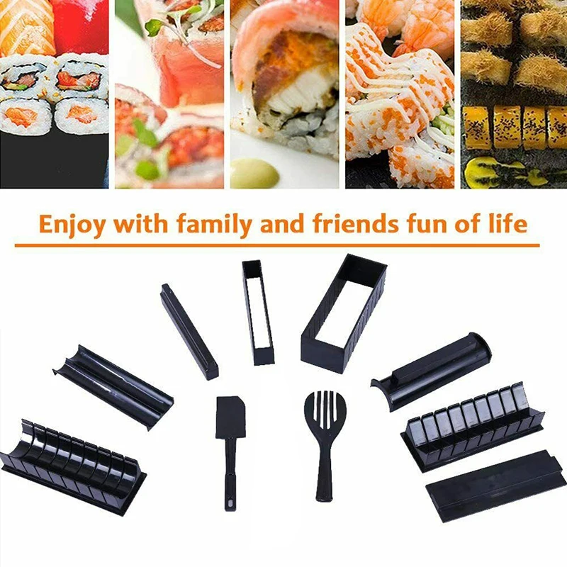 

10 Pcs/Set DIY Sushi Making Kit Roll Sushi Maker Rice Roll Mold Kitchen Sushi Tools Multifunctional Kitchen Cooking Tools