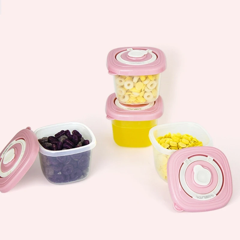 

6 Pcs/Set Baby Food Organizer Freezing Cubes Tray Pots Freezer Storage Container B2EB