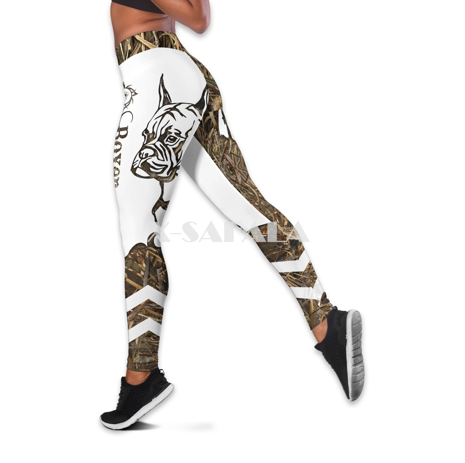 

Boxer Brown Tattoos Dog Two Piece Yoga Set Women 3D Print Vest Hollow Out Tank Top High Waist Legging Summer Casual Sport