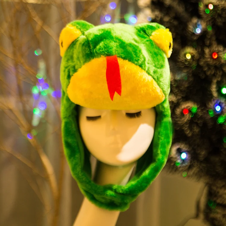 

Candice guo! cute plush toy lovely animal snake with tongue soft head hat Photo Props activity show birthday Christmas gift 1pc
