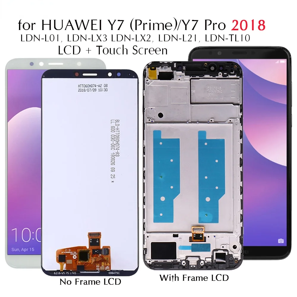 

Display For Huawei Y7 2018 LDN-L01/LX3 LCD Display Touch Screen Replacement For Honor 7C Pro/ Y 7 Prime/Pro 2018 LDN-L21/LX2 LCD