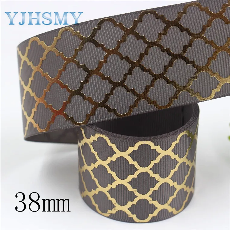 I-19814-1930 YJHSMY I-19814-1927, 38 мм, 5 ярдов сплошной цвет золочение плед теплопередачи ГРУ ленты, лук DIY аксессуары - Цвет: I-19814-1930