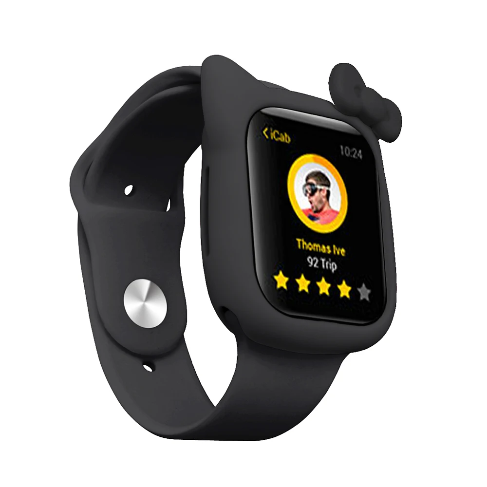 Силиконовый чехол для Apple Watch, чехол 5, 4, 44 мм, 40 мм, мультяшный чехол hello kitty для iWatch 3, 2, 1, 38 мм, 42 мм, защитный чехол