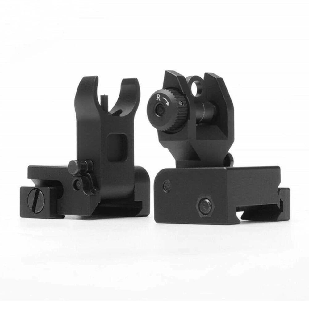 

Tactical Flip-up Low Profile Metal Sight Folding Iron Sights Front & Rear Set