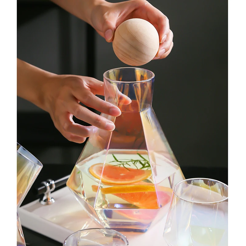 1400 шестигранный геометрический разливщик Красного Вина Стеклянный Графин