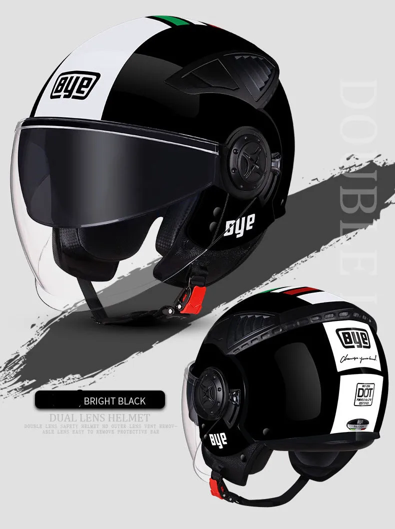 Red Color Bluetooth-compatible Vintage Motorcycle Helmet Open Face Jet Scooter Motorbike Helmets Motorcycle Retro Helmet enlarge