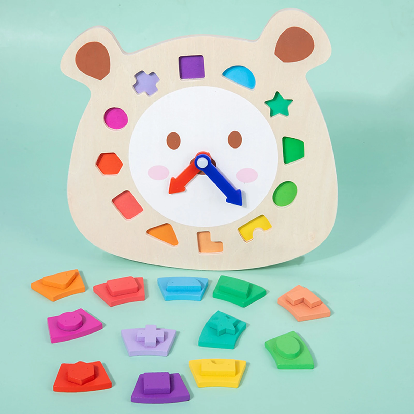 

Jigsaw Clock Puzzle Toys Number Blocks DIY Logical Multifunctional Early Educational Shape Sorting Time Cognitive