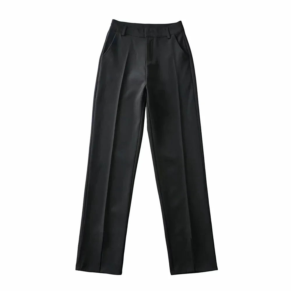 

Spring and autumn new women's pants fashion foot open fork straight pants drag suit pants