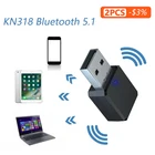 Аудиоприемник KN318 Bluetooth 5,1, двойной выход, AUX USB, стерео, громкая связь для автомобиля, встроенный микрофон, микрофон, беспроводной адаптер