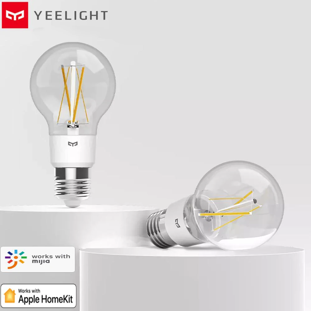 Умная Светодиодная лампа накаливания Yeelight E27 6 Вт Шариковые огни Wi Fi пульт