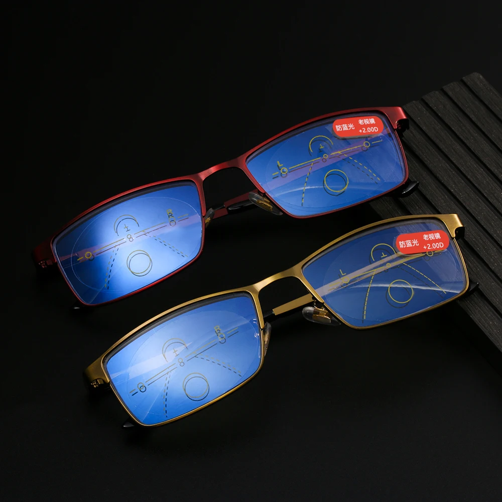 Прогрессивные Мультифокальные очки для чтения женщин и мужчин анти синий