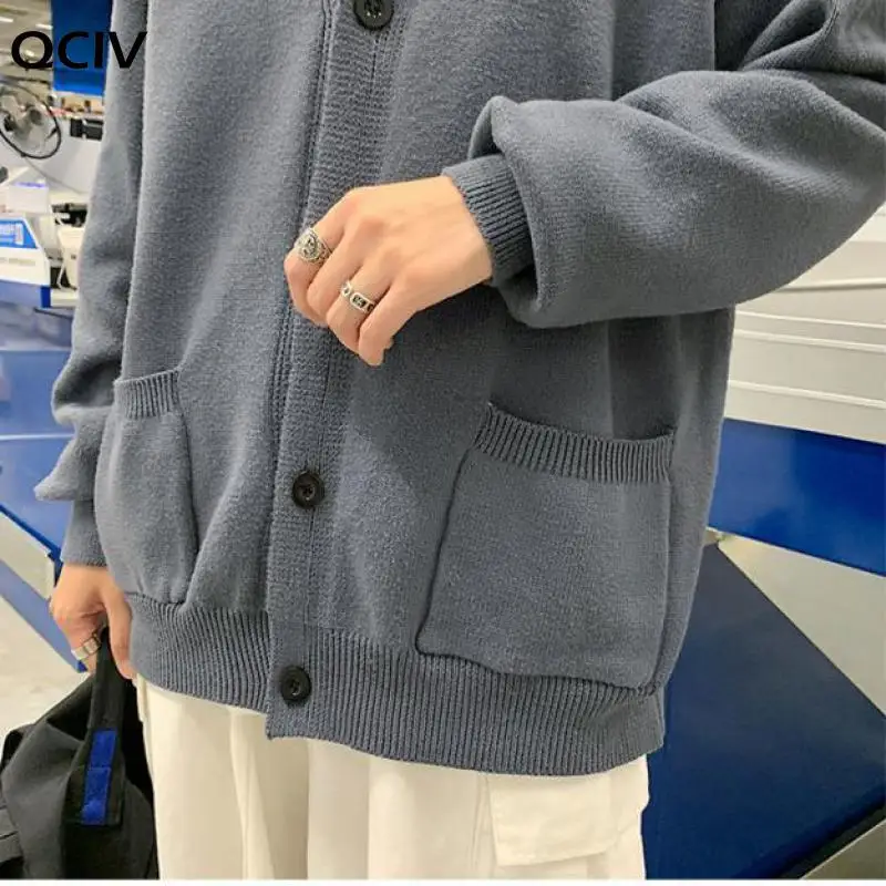 

Men's Shawl Collar Cardigan Sweater Slim Fit Cable Knit Button up Cotton Sweater with Pockets Streetwear Long Sleeve Men Clothes