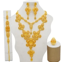 dubai jewelry sets gold necklace earring set for women african france wedding party 24k jewelery ethiopia bridal gifts