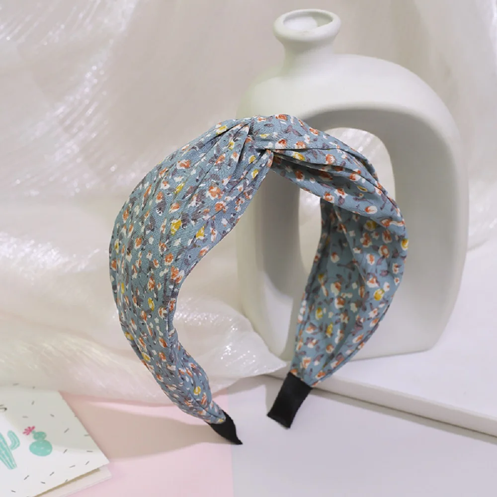 

New Knotted Soft Headband Hairband Flower Women Wide Cross Hair Hoop Korea Fabric Hair Accessories Headwear