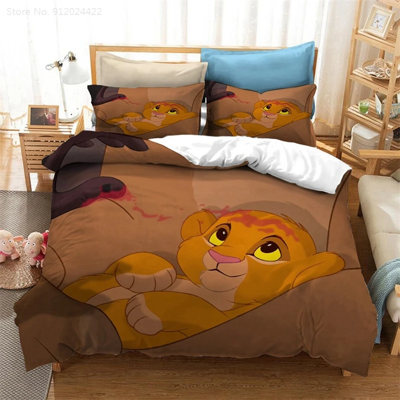 Simba Quilt Covers Bed Cover The Lion King Linen Family 3d Duvet Set Pillowcase Home Textiles Mufasa Disney Bedding | Дом и сад
