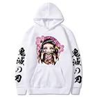 Толстовка Мужскаяженская с капюшоном, Свободный пуловер с японским аниме принтом, рассекающий демонов камадо незуко, Свитшот в стиле хип-хоп, уличная одежда в стиле Харадзюку