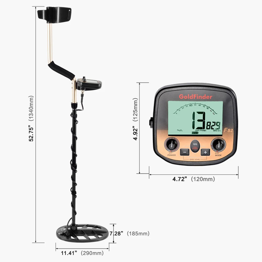 Подземный металлоискатель FS2 Gold Bug для поиска алмазов, сокровищ и точкирующего дисплея высокой чувствительности.