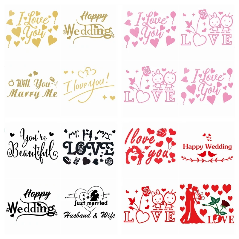 

18inch PVC Transparent Helium Bubble Balloon I LOVE YOU Happy Wedding Letter Sticker Valentine's Day Party Wedding Decoration