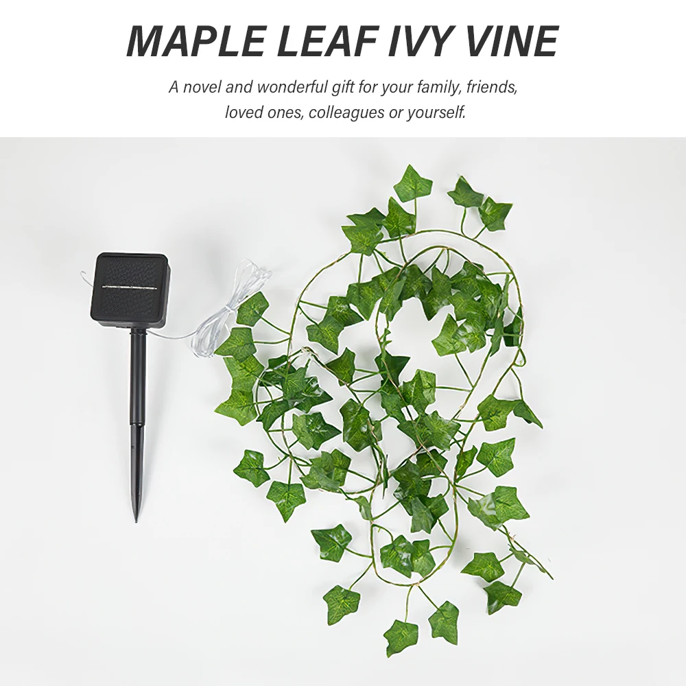 Светодиодная гирлянсветильник с листьями на солнечной батарее уличное садовое