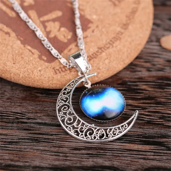 Ожерелья и кулоны для женщин темперамент кулон в форме полумесяца ожерелья с