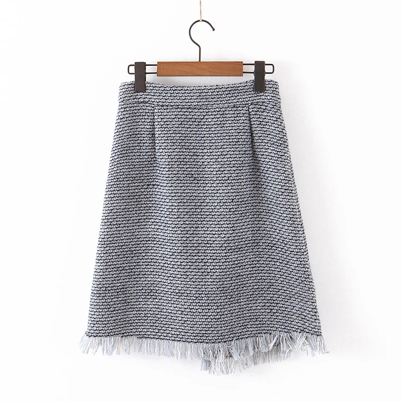 2019 New Design Women Autumn Winter Shirt SKirt High Waist Irregular Hem Female Skirts Plaid | Женская одежда