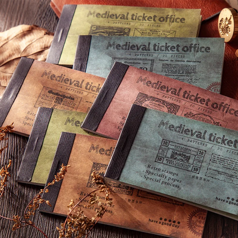 

Бумага для этикеток, 20 листов, средневековые книжные страницы, билетная этикетка, бумага для журналов, планировщик для скрапбукинга, винтаж...