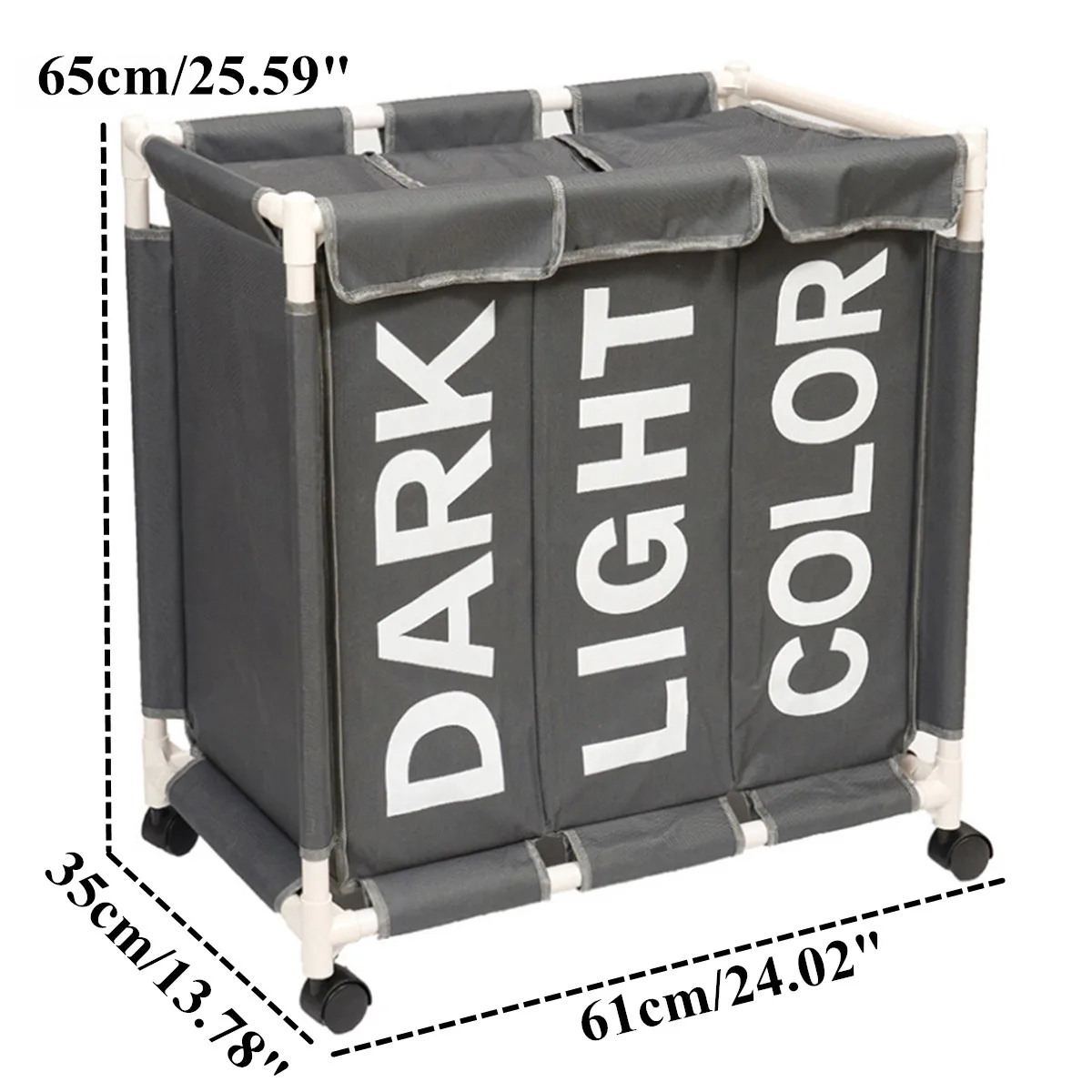 Корзина для белья с тремя колесами складная корзина большая грязной одежды