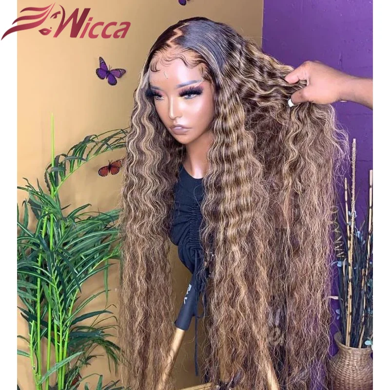 Выделите 13x4 Синтетические волосы на кружеве человеческих волос парики с