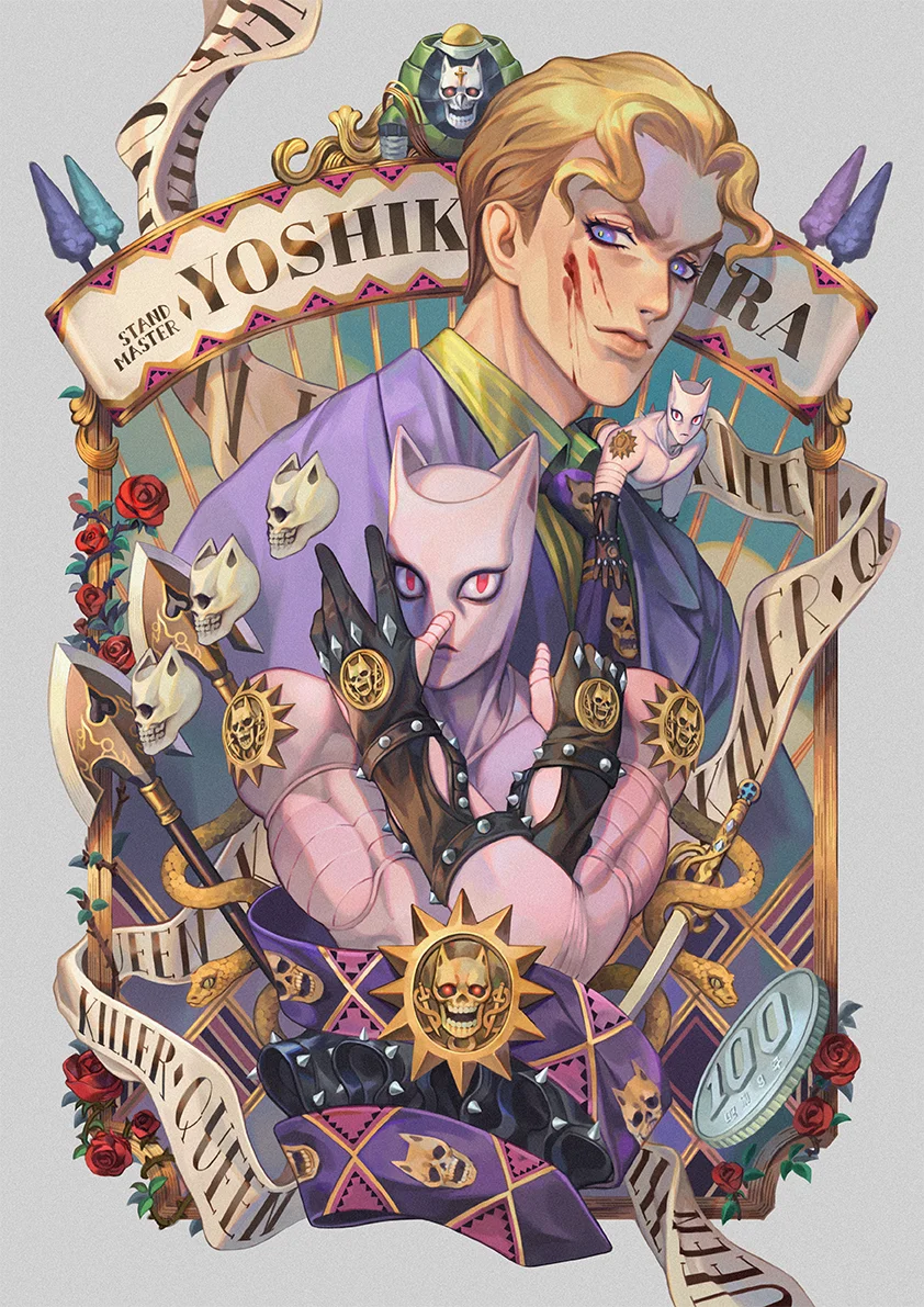 Постер Джоджо невероятные приключения аниме постер Картина на холсте ретро