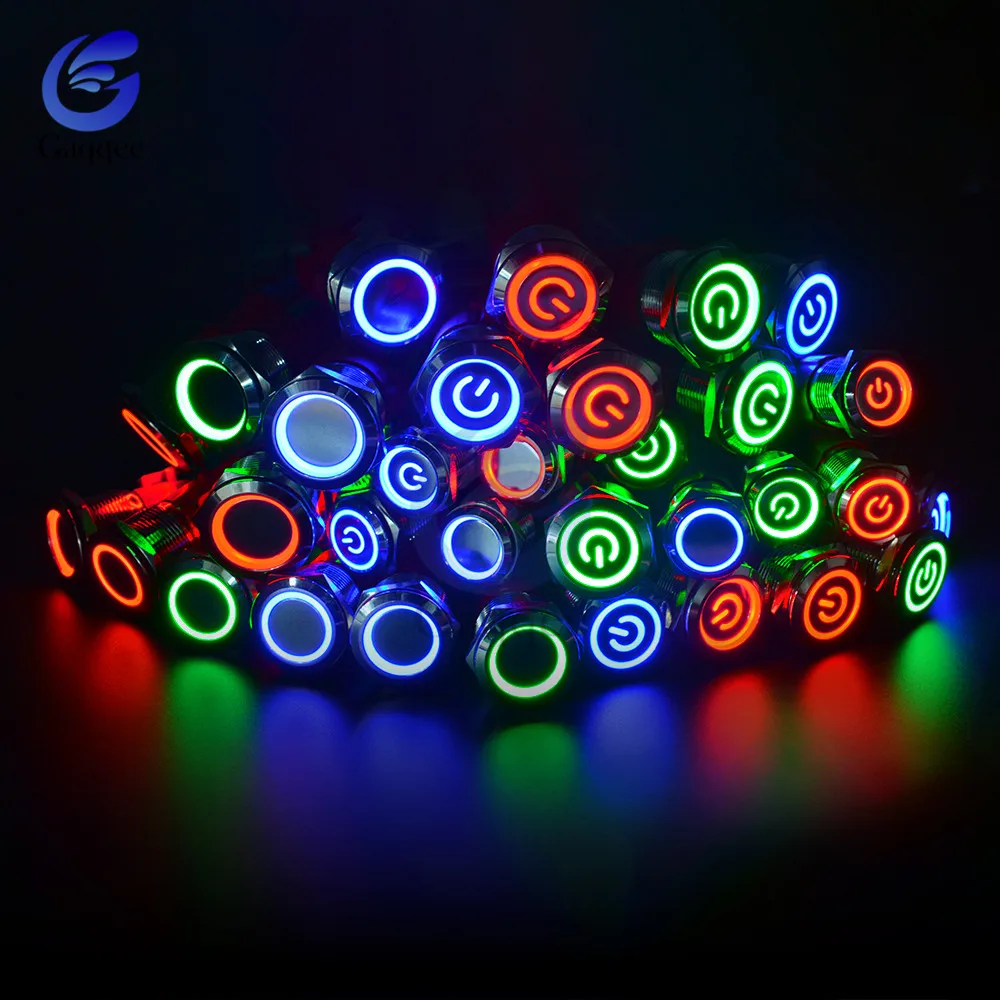 19 мм кольцо/Мощность металлический кнопочный выключатель светодиодный 250V 5A