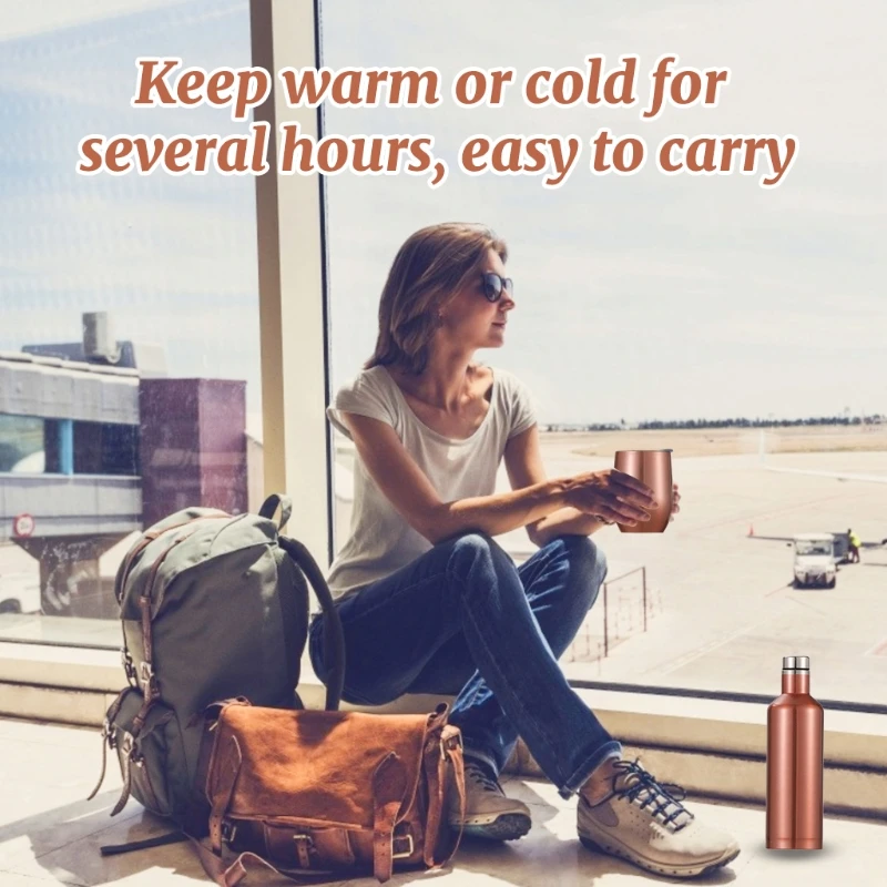 X7AB Изолированная бутылка с 2 набор стаканов Двойная Стенка нержавеющая сталь 500