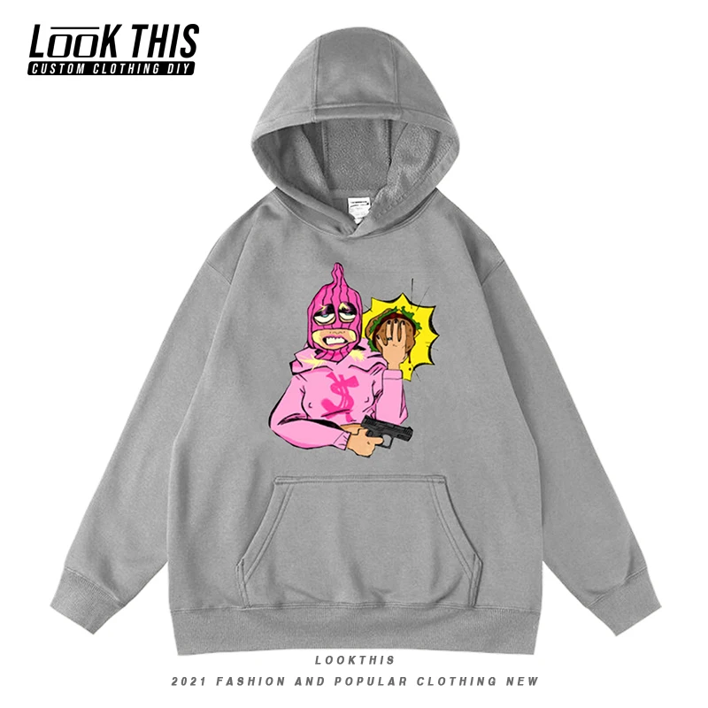 

Retro 90s Anime Men's Hoodie Y2k Distressed Print Boy Unisex Pullover High Street Streetwear New Long Sleeve Oversized Hoodie