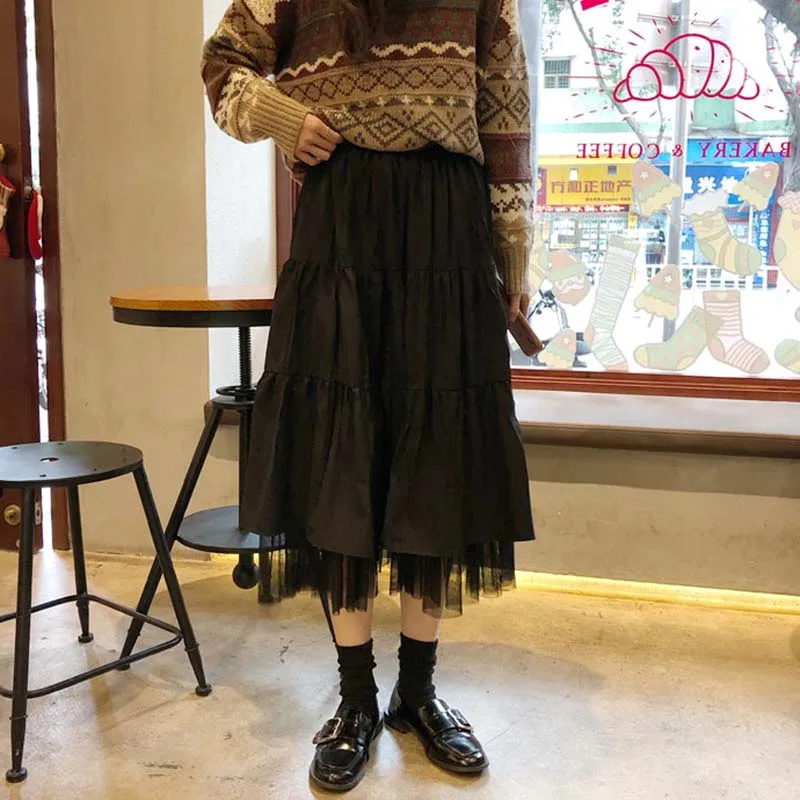 Осенне-зимняя длинная юбка в стиле бохо женские пляжные юбки с высокой талией и