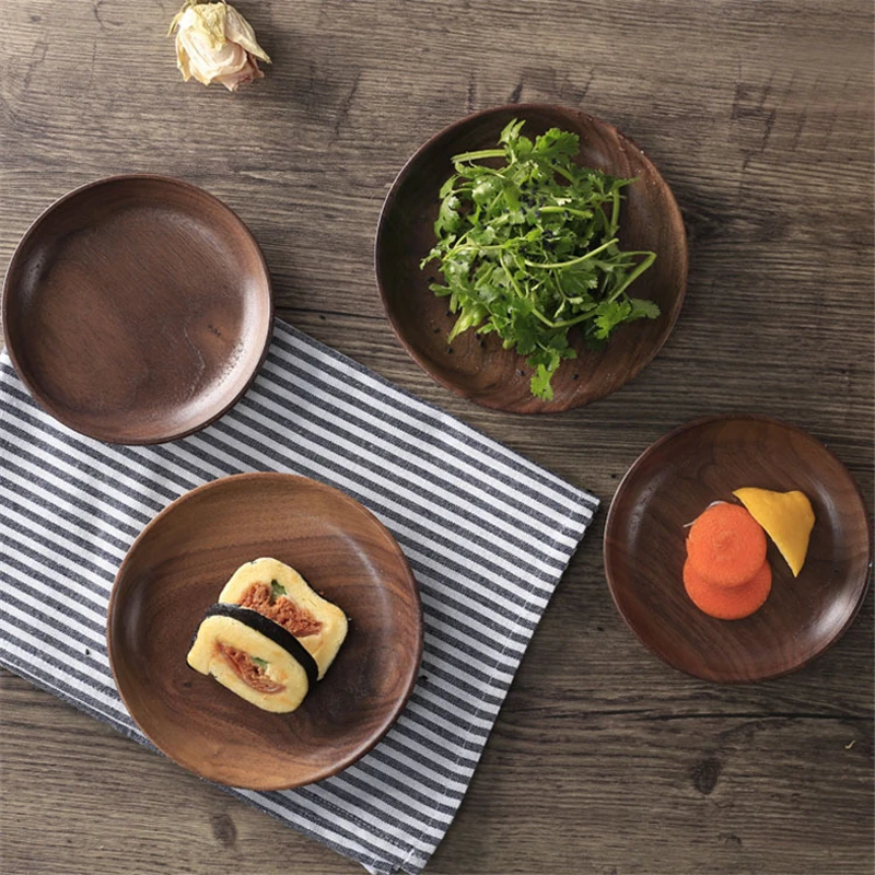 Круглый Деревянный Торт из ореха блюда для хлеба домашний отель школьная