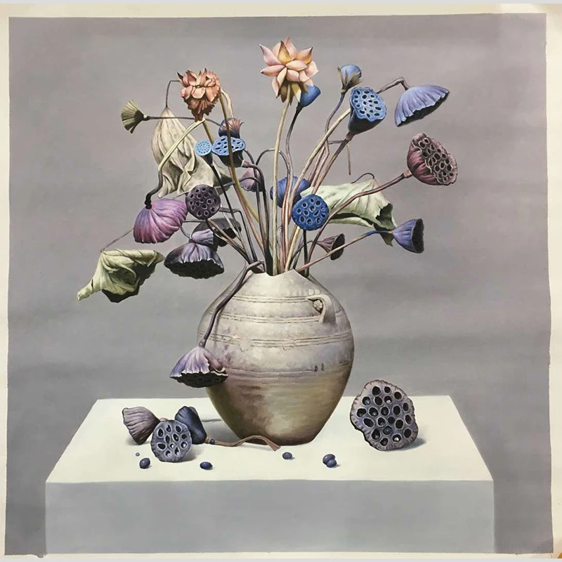 KOWELL 100% ручная роспись Реалистичная картина маслом лотоса на холсте искусство