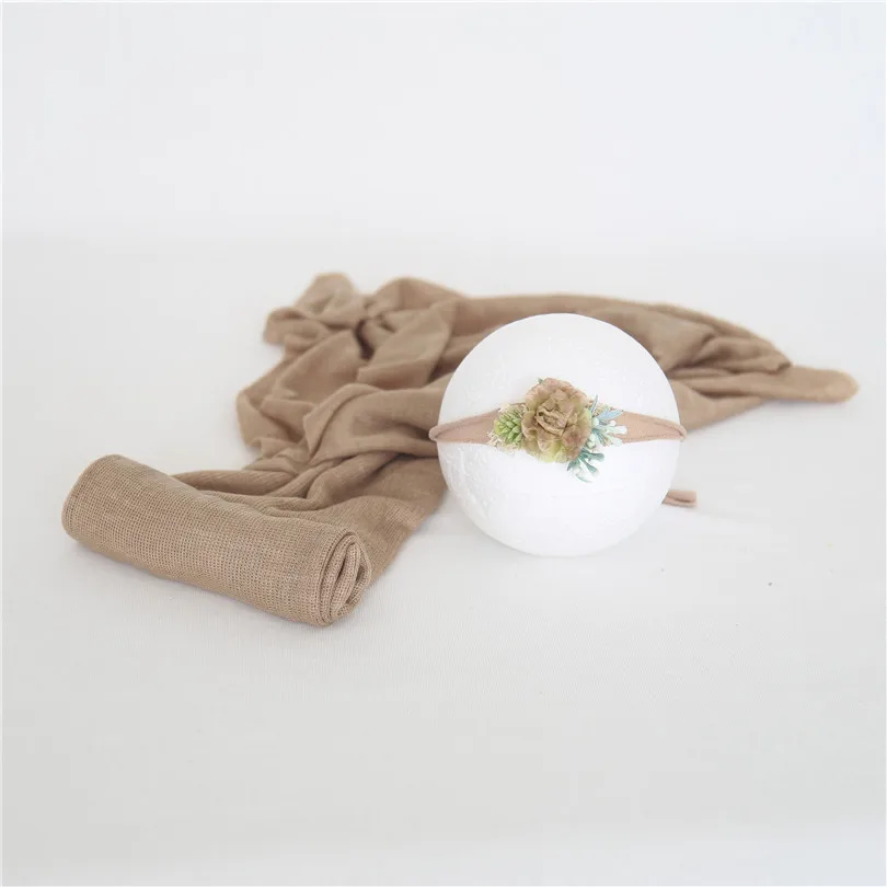 Винтажная трикотажная тканевая повязка на голову для новорожденных набор