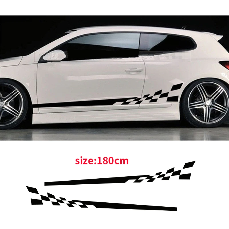 

Automobile 2PCS Waterproof Car Decal Vinyl Graphics Side Stickers Body Decals Sticker Black DA-0136 Car Stickers