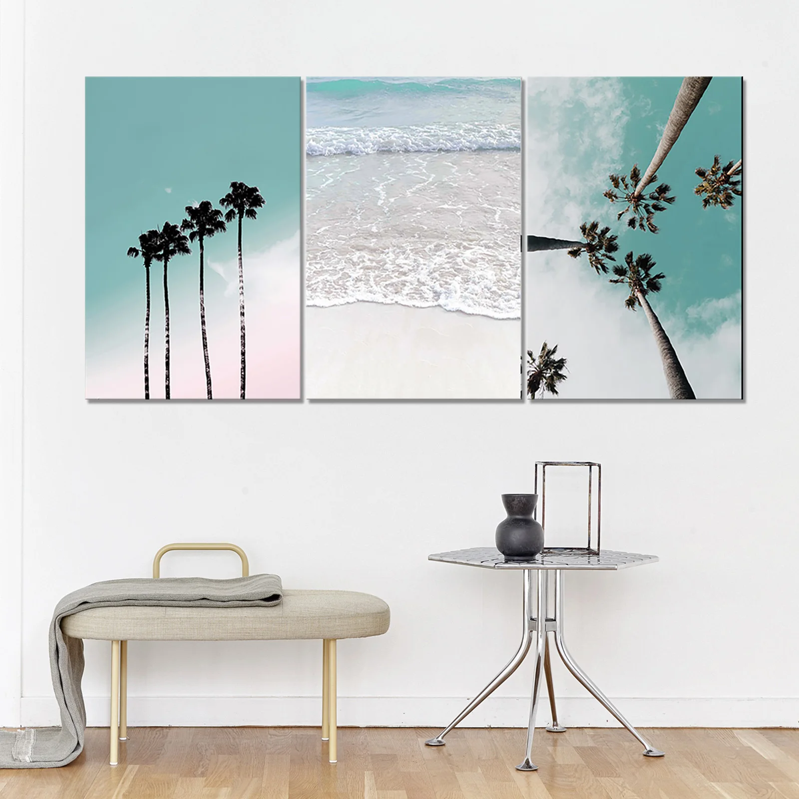 

Настенная модульная подвесная картина, HD печать, 3 шт., Кокосовая пальма, пляжный плакат, картина, декор, комната, холст, художественные Рамки