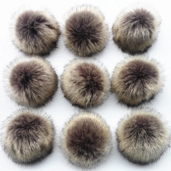 

Wholesale 10pcs /lot Crinkle Resistant Faux Fur Pom pom For knitted Beanies Caps Hats Bags Key chain Garments Accessories Gift
